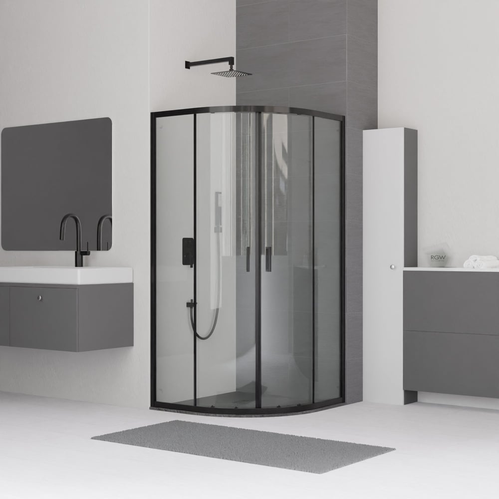 Изображение товара Душевой уголок RGW 90x90x185 полукруглый черный стекло регулировка
