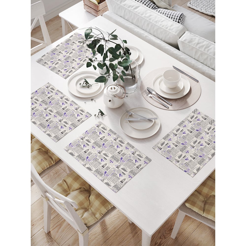 Салфетки на стол для сервировки JOYARTY кушетка шарм дизайн гамма 120 левый белый и фиолетовый