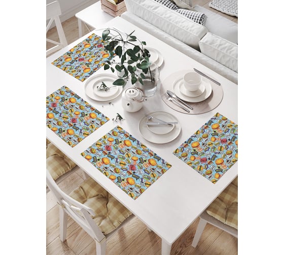 Изображение товара Салфетки на стол для сервировки JoyArty прямоугольные, плейсмат BAM BOOM, 32x46 см, в комплекте 4шт. np_423740