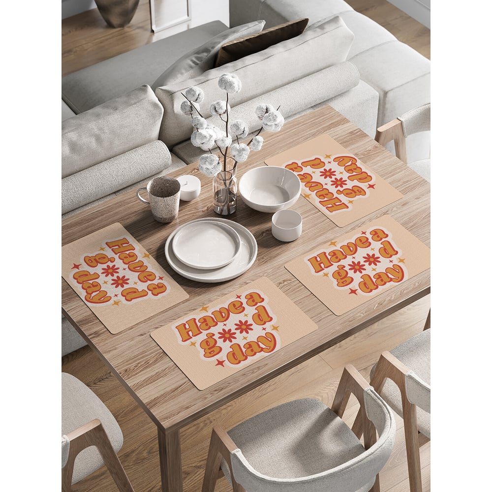 Набор прямоугольных тканевых салфеток на стол для сервировки JOYARTY ser002_423875_30x46 - фото 1