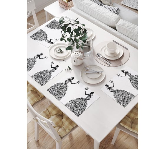 Изображение товара Салфетки на стол для сервировки JoyArty прямоугольные, плейсмат Принцесса, 32x46 см, в комплекте 4шт. np_425005