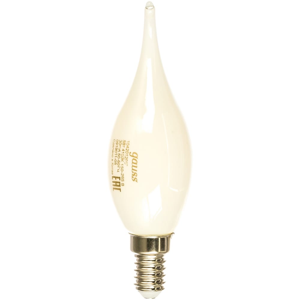 фото Лампа gauss led filament свеча на ветру opal e14 5w 450lm 4100к 104201205