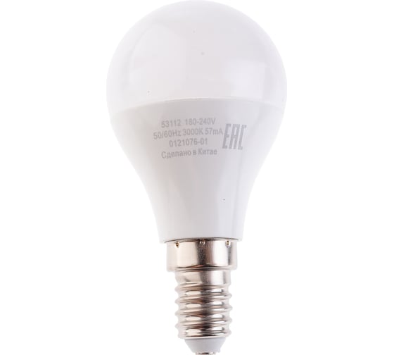 Изображение товара Светодиодная лампа Gauss Elementary Шар 12W 880lm 3000K Е14 LED 1/10/100 53112