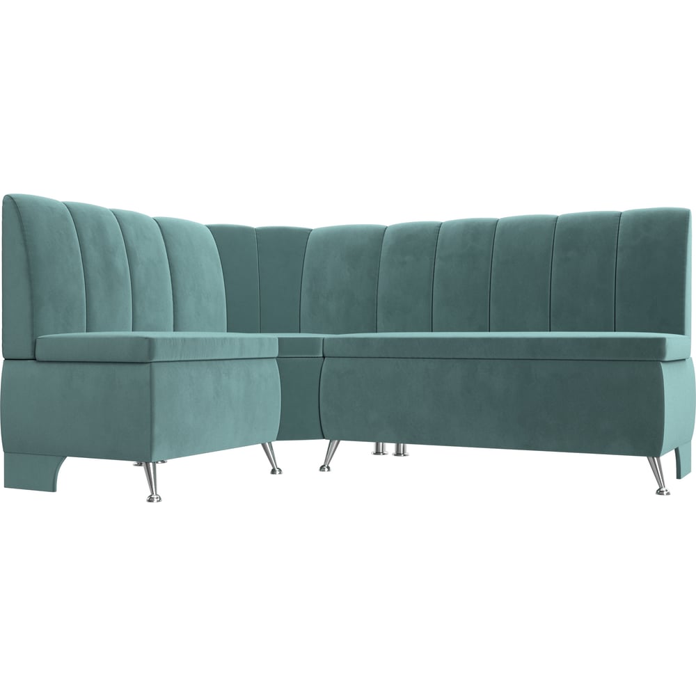 Изображение товара Угловой диван Кантри левый угол Лига диванов современный бирюзовый велюр