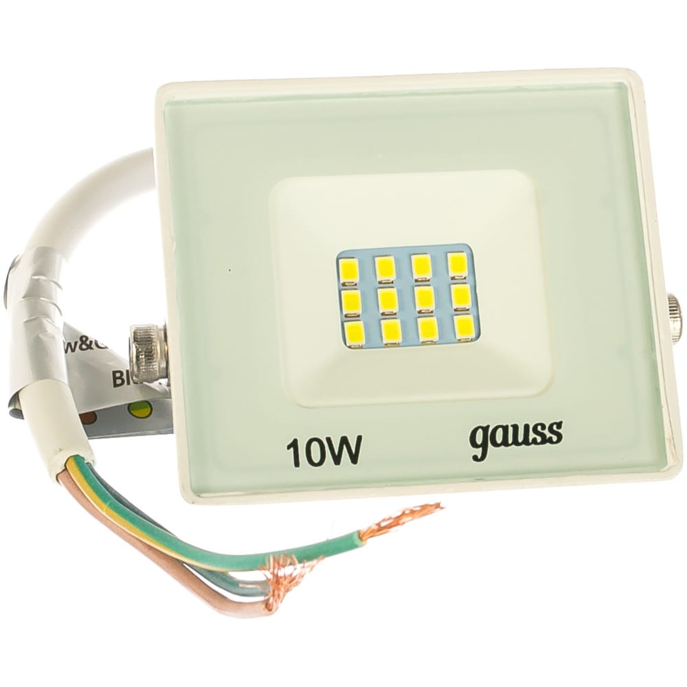 фото Светодиодный прожектор gauss led 10w 700lm ip65 6500к белый 613120310