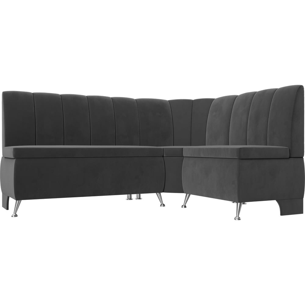 Изображение товара Кухонный угловой диван Лига диванов Кантри правый угол серый велюр