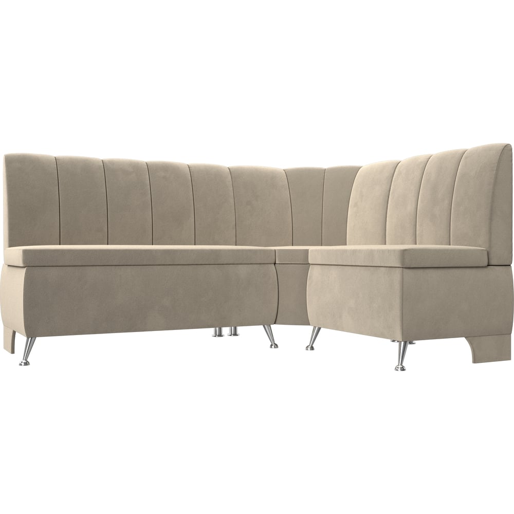 Изображение товара Кухонный угловой диван Лига диванов Кантри правый угол бежевый Микровельвет