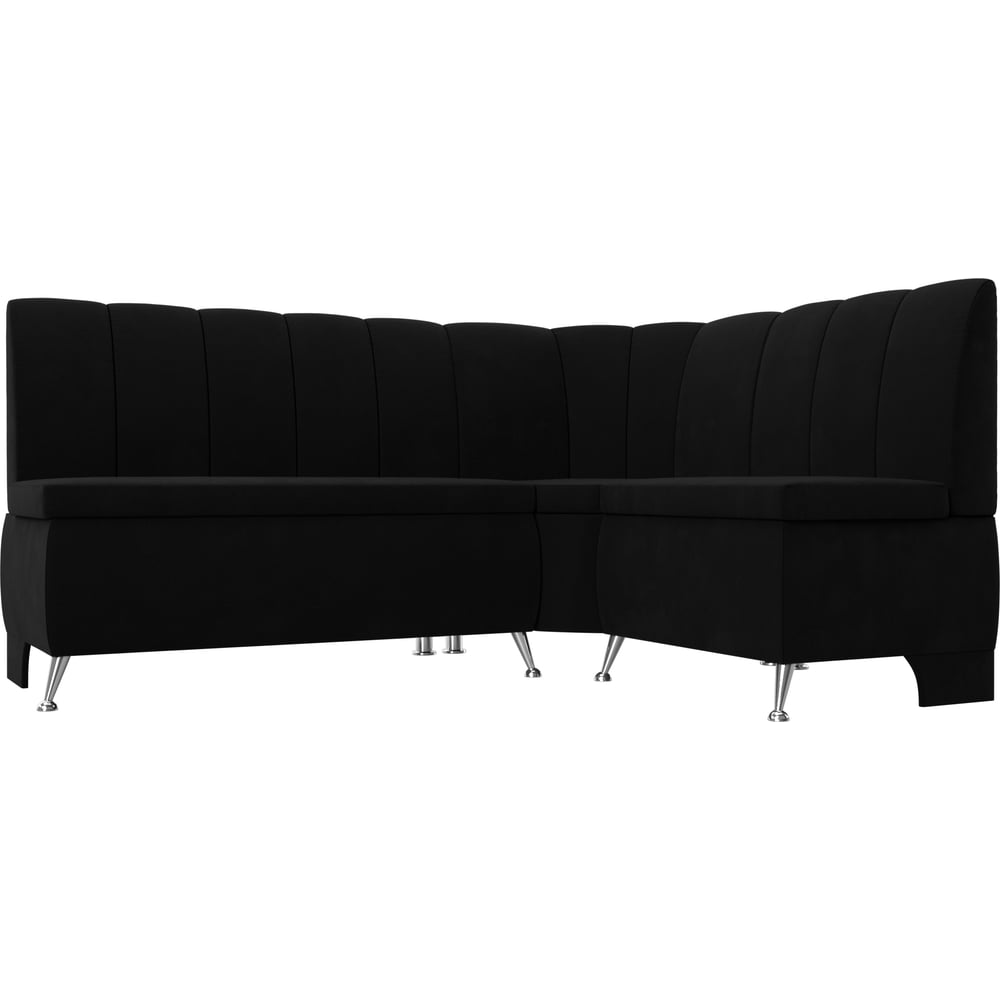 Изображение товара Угловой кухонный диван Лига диванов Кантри правый угол черный Микровельвет современный дизайн