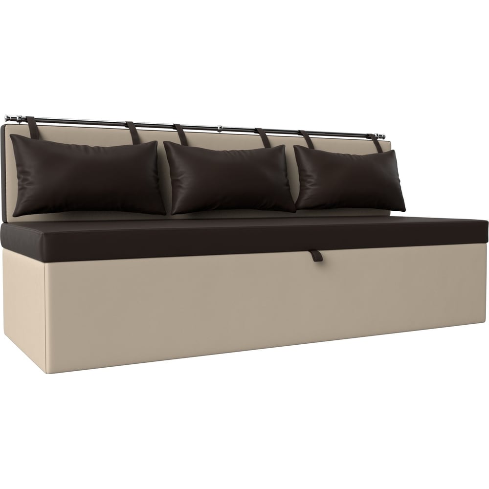 Изображение товара Диван кухонный прямой раскладной Лига диванов Метро 28566 бежево-коричневый современный стиль