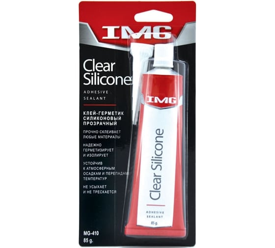 Изображение товара Силиконовый клей-герметик IMG прозрачный, 85г MG-410