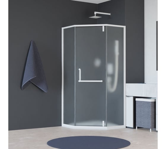 Изображение товара Душевой уголок RGW 100x100x195 HO-084-W Трапеция/Белый/Сатинат/8 мм 350608400-25