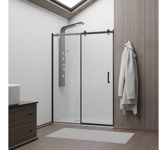 Изображение товара Душевая дверь RGW 140x195 TO-14B чёрный, прозрачное, 8 мм 02071414-14