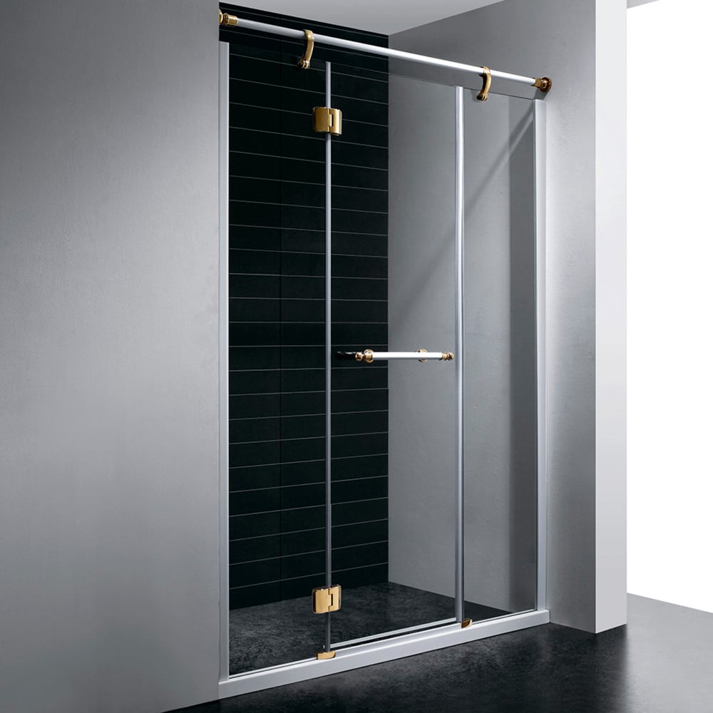 Изображение товара Душевая дверь RGW 130x195 VI-02 стекло 8 мм бело-золотая, распашная