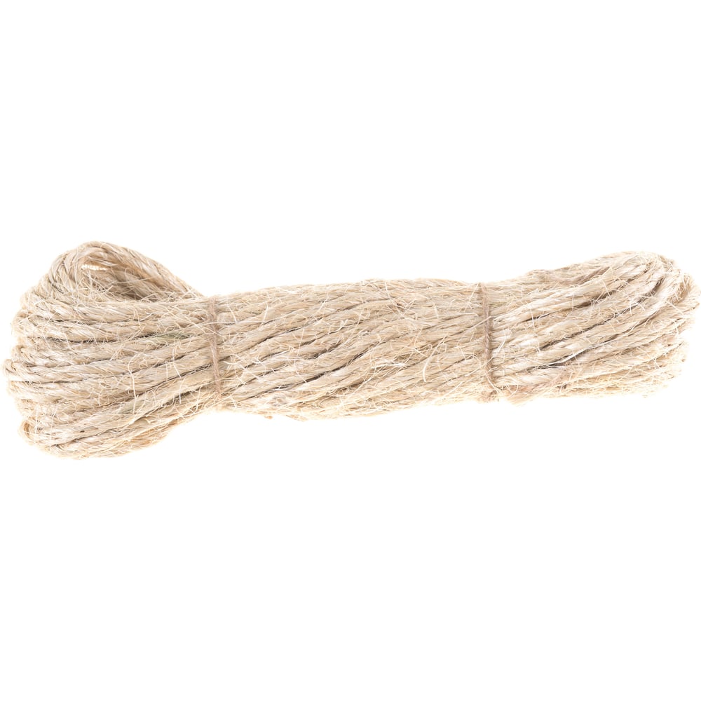 Изображение товара Сизалевая веревка Стройбат 8 мм 15 м для бытовых и хозяйственных целей