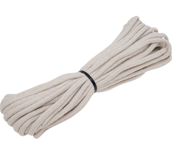 Изображение товара Хлопковая плетеная веревка Стройбат 6 мм х 15 м 33218
