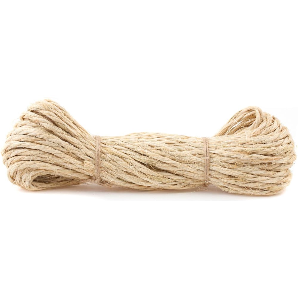 Изображение товара Сизалевая крученая веревка Стройбат 4мм 25м для хозяйственных работ