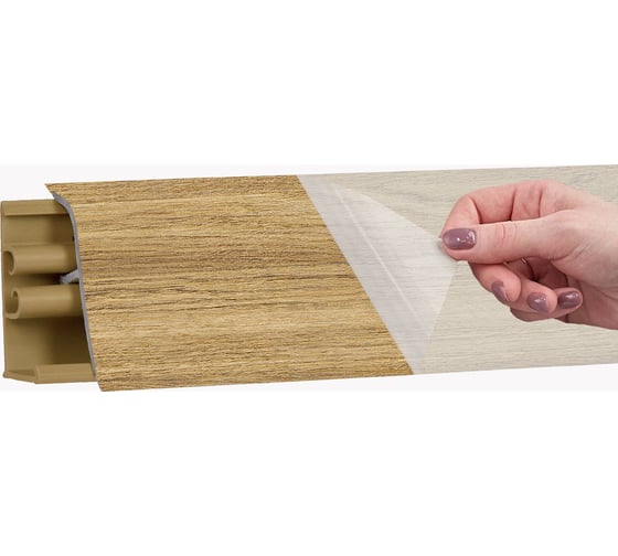 Изображение товара Плинтус KORNER LB 38 35 дуб золотистый 3.0 м 35 38-35