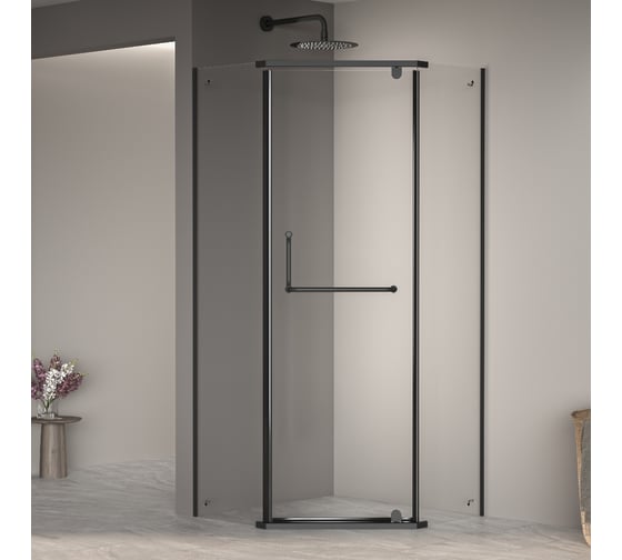 Изображение товара Душевой уголок RGW 90x90x195 PA-081 B Трапеция/Чёрный/Прозрачное/6 мм 35088199-14