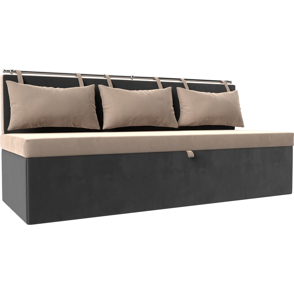 Изображение товара Кухонный диван Метро Лига диванов 105010 с механизмом дельфин, велюр, бежевый