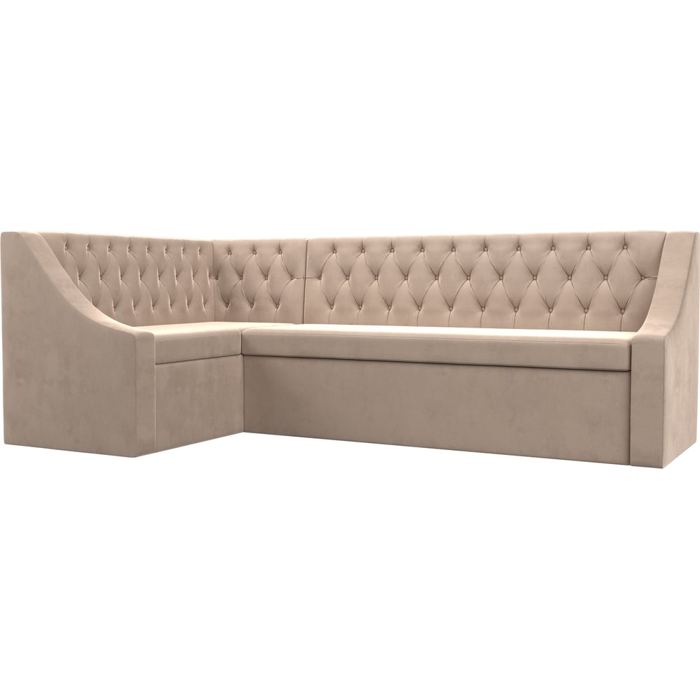 Изображение товара Кухонный угловой диван Мерлин левый угол Лига диванов велюр бежевый