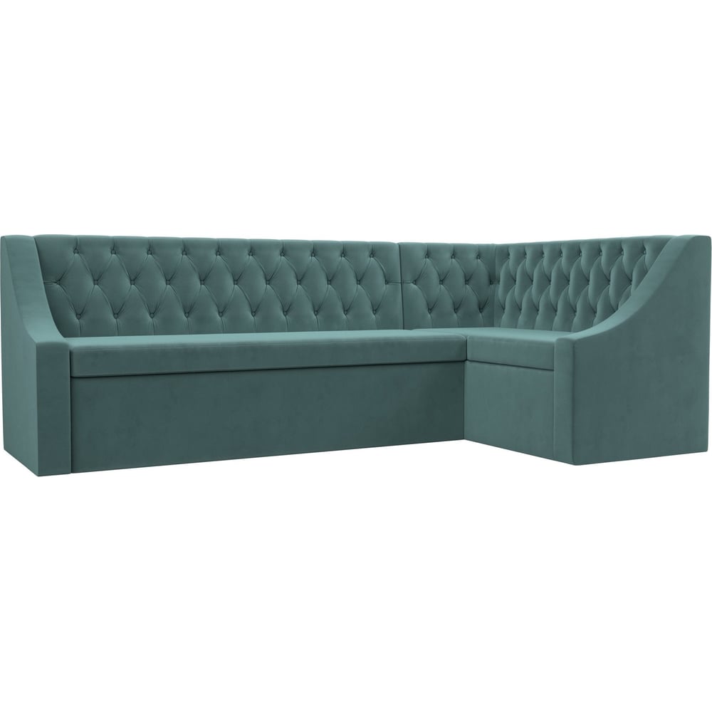 Изображение товара Кухонный угловой диван Мерлин правый угол Лига диванов велюр бирюзовый