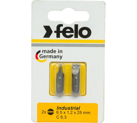 Изображение товара Бита плоская шлицевая (2 шт; SL6.5х1.2х25 мм) Felo 2061036