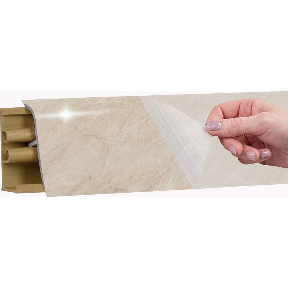 Изображение товара Плинтус KORNER LB 38 61 мрамор бежевый 3 метра для внутренней отделки