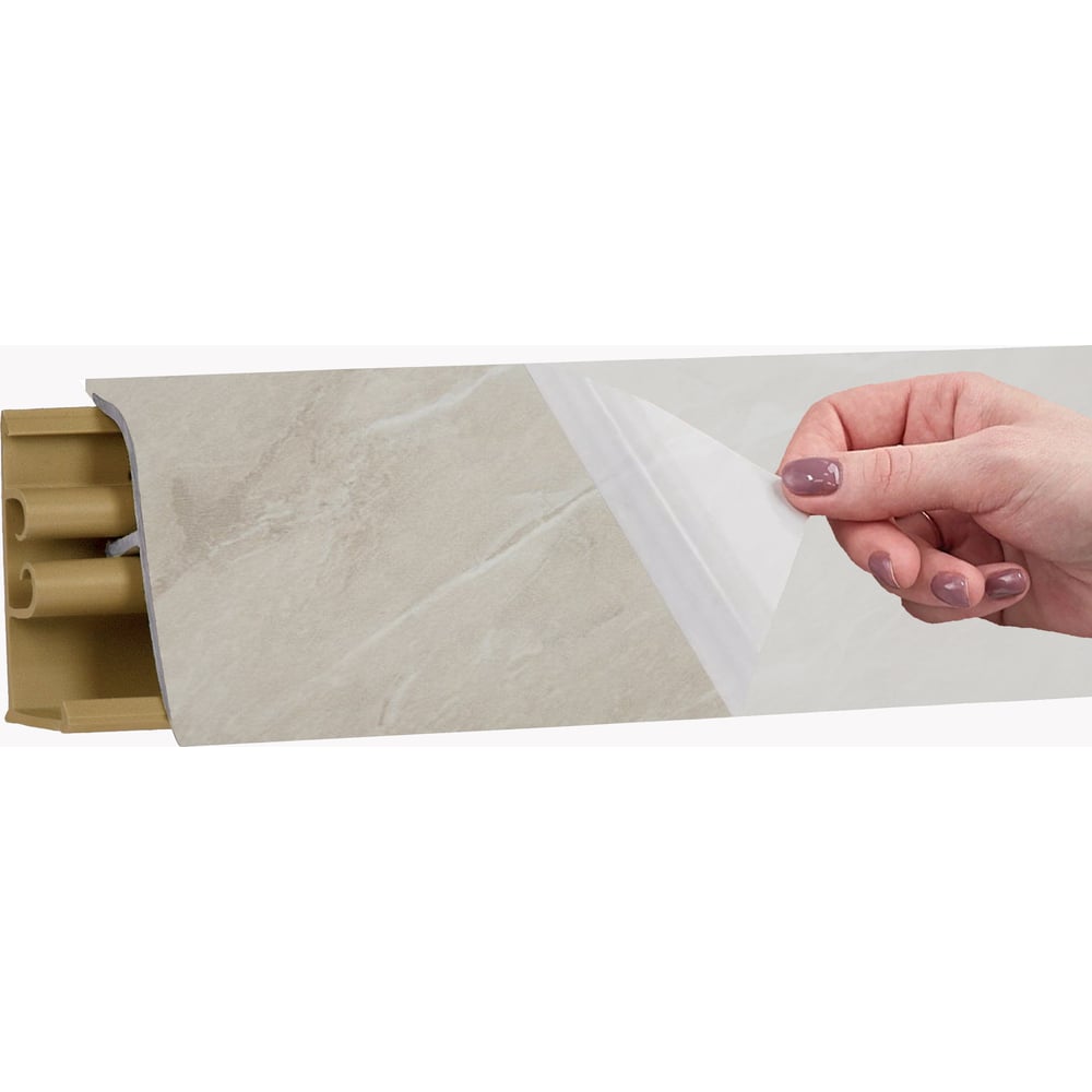 Изображение товара Плинтус ПВХ KORNER LB 38 3 м Мрамор бежевый светлый