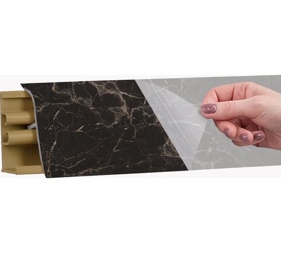Изображение товара Плинтус KORNER LB 38 20 мрамор марквина черный 3.0 м 20 38-20