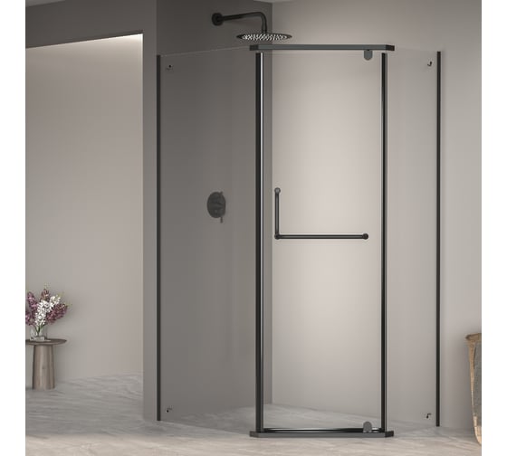 Изображение товара Душевой уголок RGW 90x120x195 PA-091-B Трапеция/Чёрный/Прозрачное/6 мм 35089192-14