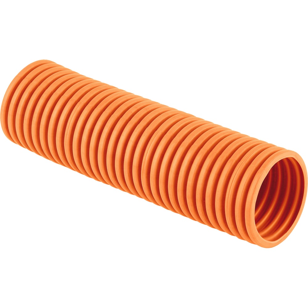 Изображение товара Гофрированная труба Рувинил 63 мм полипропилен оранжевая с зондом легкая 15 м 46301