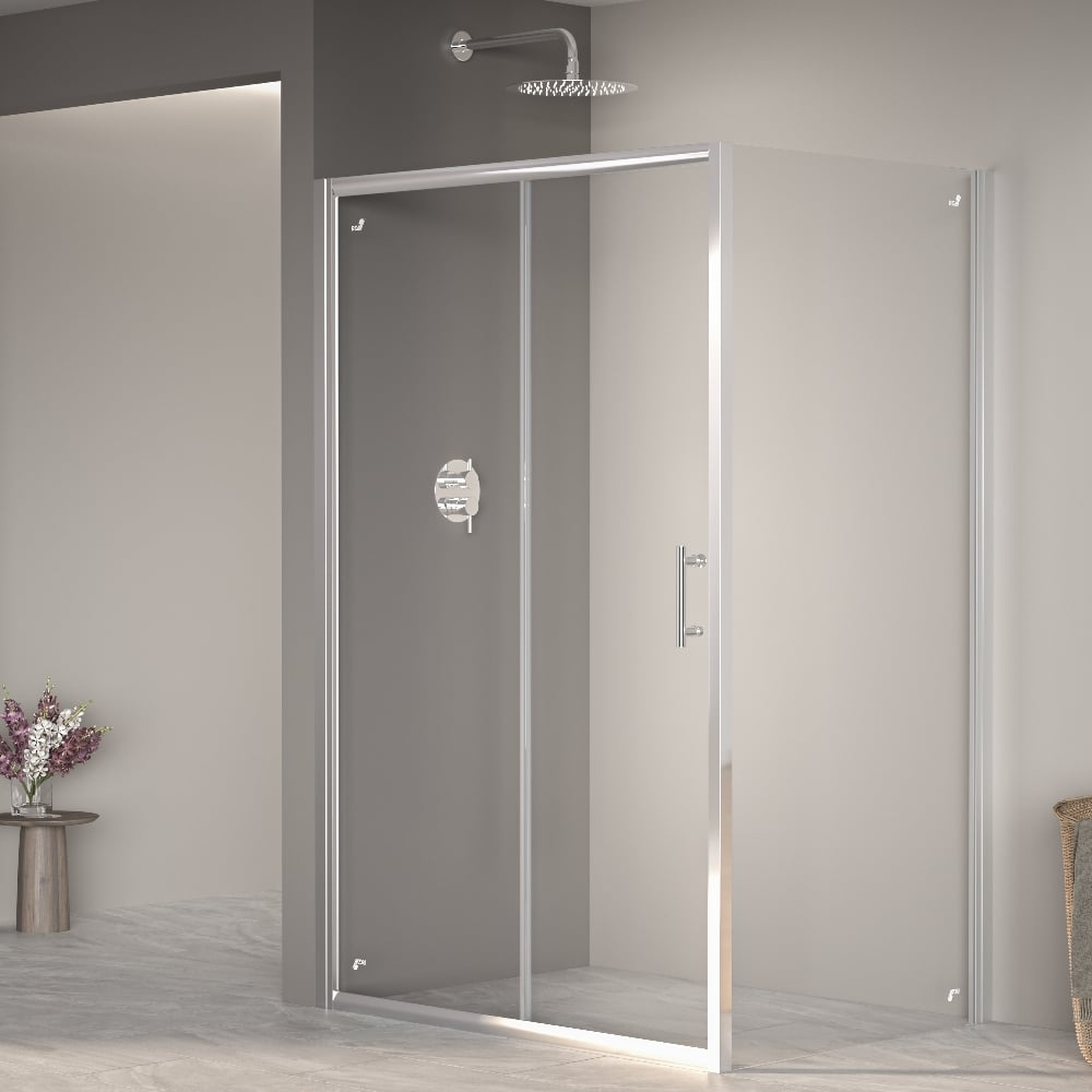 Изображение товара Душевой уголок RGW 80x140x185 с прозрачными стеклянными шторками хромированный профиль