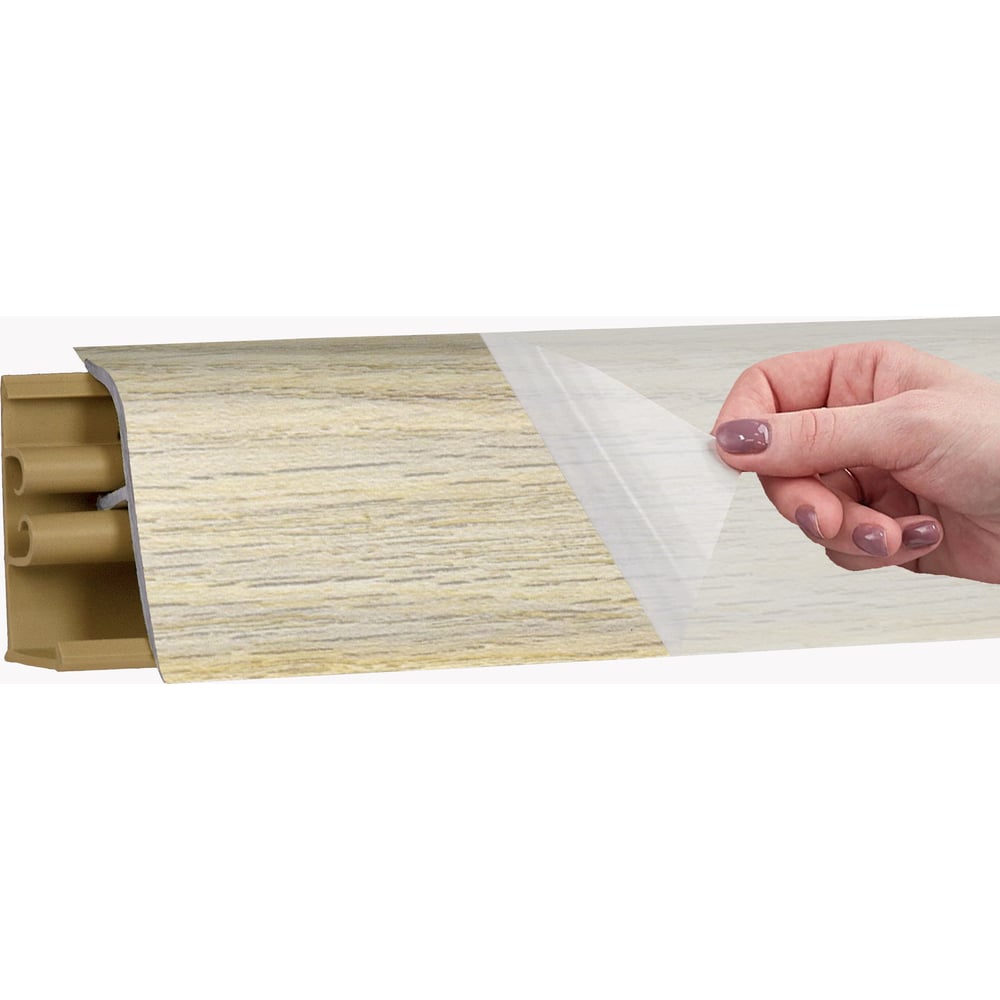 Изображение товара Плинтус KORNER LB 38 56 дуб выбеленный 3 м для пола и стены