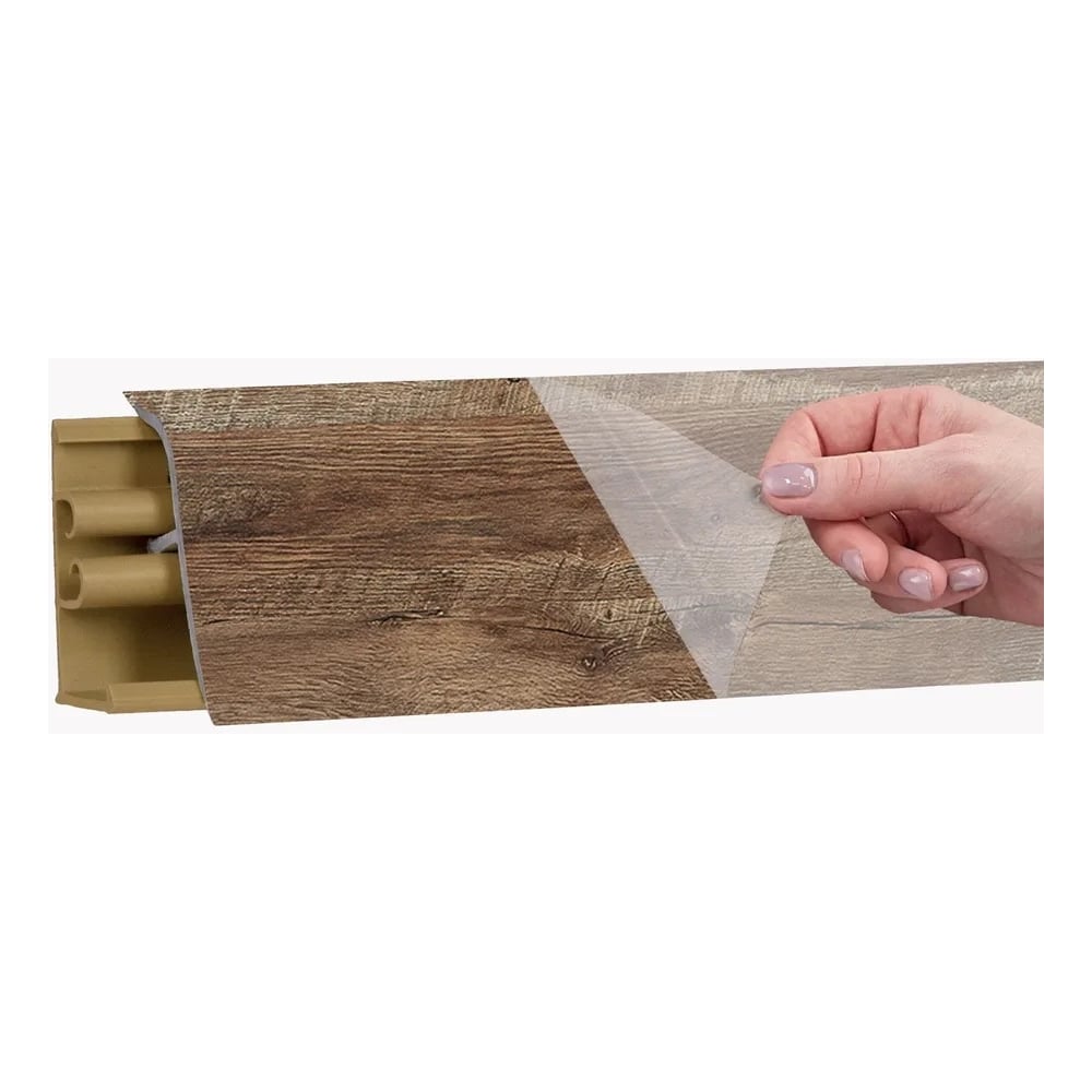 Изображение товара Плинтус KORNER LB 38 48 дуб юкон 3 м для отделки стен и пола