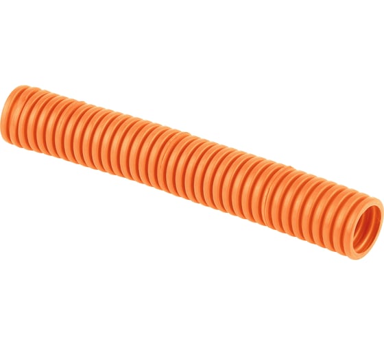 Изображение товара Гофрированная труба Рувинил 32 мм полипропилен оранжевая с зондом легкая 25 м 43201