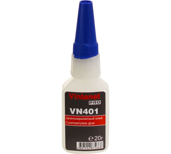 Изображение товара Моментальный клей Vintanet VN401 цианоакрилатный, общего назначения, 20 гр VN40120