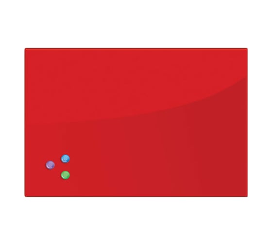 Изображение товара Магнитно-маркерная стеклянная доска, красная, 40х60 см, 3 магнита, BRAUBERG 236746