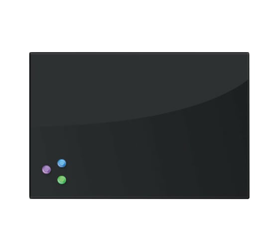 Изображение товара Магнитно-маркерная стеклянная доска, черная, 40х60 см, 3 магнита, BRAUBERG 236745