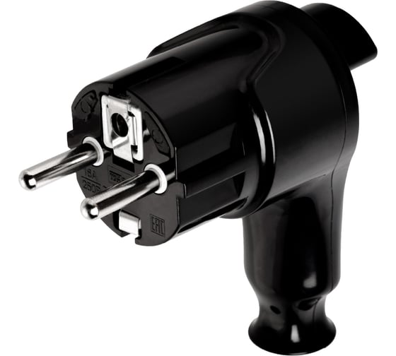 Изображение товара Угловая вилка TDM ELECTRIC c/з черная с кнопкой извлечения из сети 16а 250в SQ1806-0399