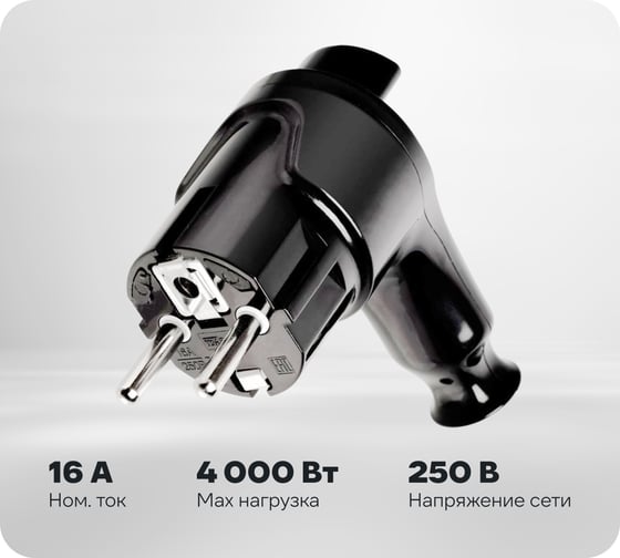 Изображение товара Угловая вилка TDM ELECTRIC c/з черная с кнопкой извлечения из сети 16а 250в SQ1806-0399