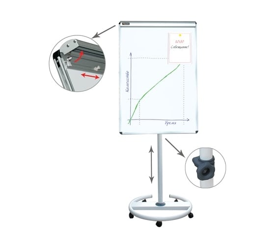 Изображение товара Магнитно-маркерная доска-флипчарт, 100х70 см, передвижная, BRAUBERG 231703