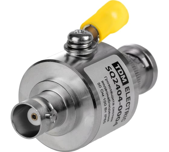 Изображение товара Грозозащита систем видеонаблюдения, BNC-гнездо/BNC-штекер для ВЧ кабеля TDM ELECTRIC 75 Ом, с заземлением, газ, МГц SQ2404-0004