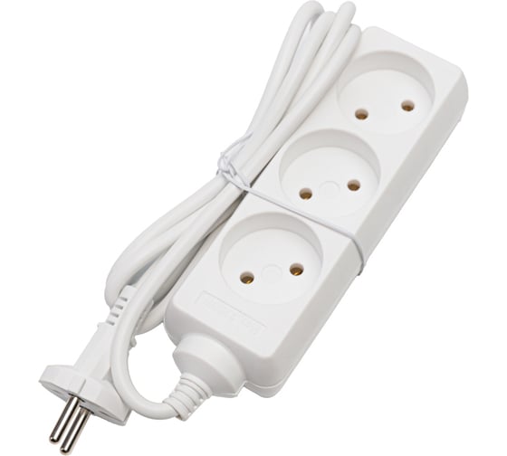 Изображение товара Удлинитель S 3x15 ПВС2х0,75 без заземления 3 гнезда 1,5 м 10А 2200Вт Volsten 9299