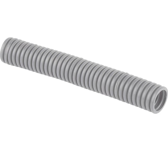 Изображение товара Гофрированная труба Рувинил 32 мм ПВХ серая с зондом тяжелая 13211