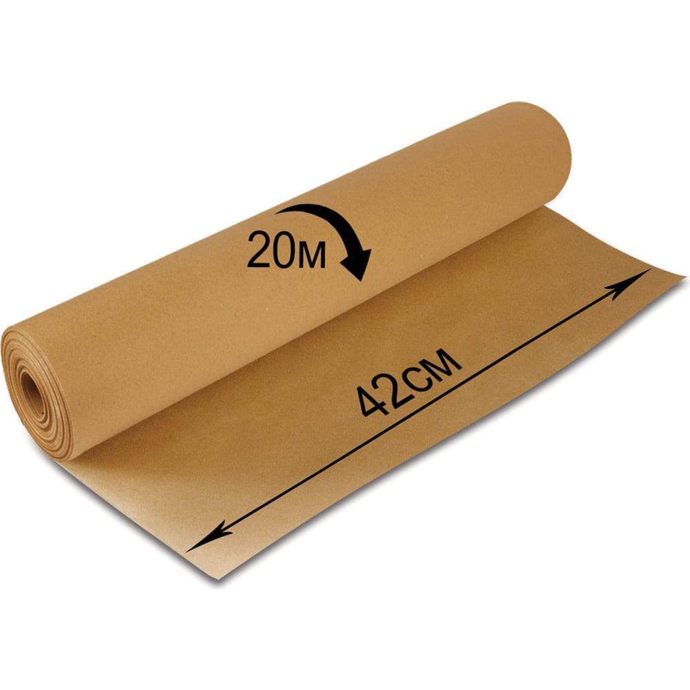 Крафт-бумага в рулоне, 420 мм х 20 м, плотность 78 г/м2, brauberg 440144 - фото 1