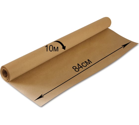 Изображение товара Крафт-бумага в рулоне, 840 мм х 10 м, плотность 78 г/м2, BRAUBERG 440145