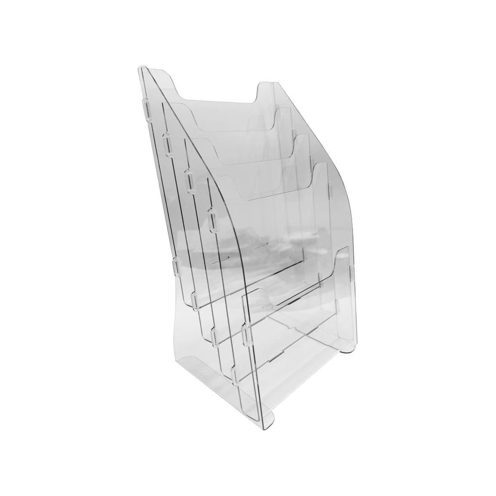 Изображение товара Настольная вертикальная подставка под буклеты А5 4 отделения прозрачная Attache БП 40452