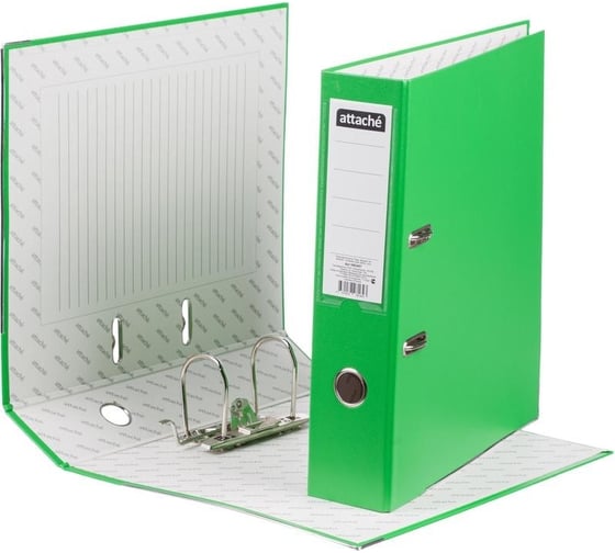 Изображение товара Папка-регистратор Attache 75 мм, А4, зеленая, тиснение кожа, металлический угол 1683457