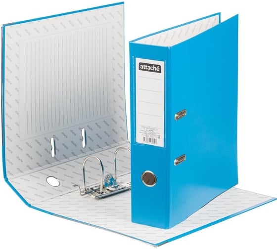 Изображение товара Папка-регистратор Attache 75 мм, А4, светло-синяя, тиснение кожа, металлический угол 1683462
