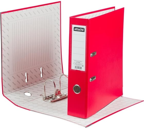 Изображение товара Папка-регистратор Attache 75 мм, А4, красная, тиснение кожа, металлический угол 1683458